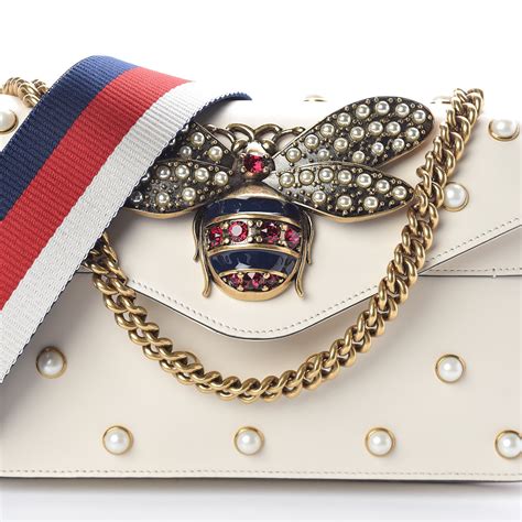 gucci pearl bee bag|cheapest Gucci shoulder bag.